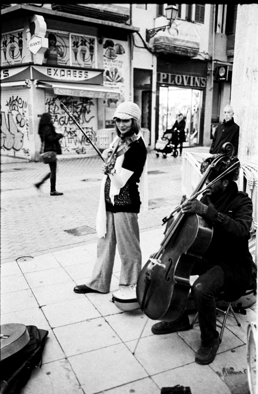 Violinista guay - Usando el 50 como objetivo para street